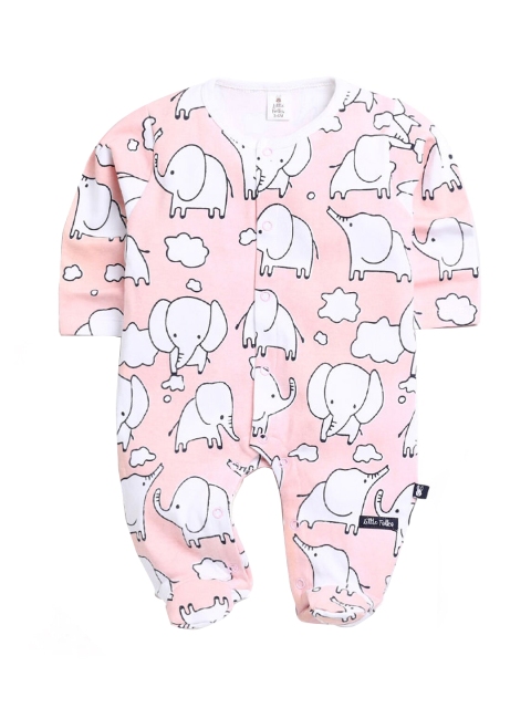 

Hopscotch Girls Pink Abstract Print Cotton Rompers
