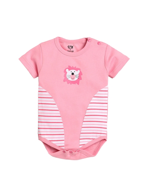 

Hopscotch Boys Pink Animal Printed Cotton Bodysuit