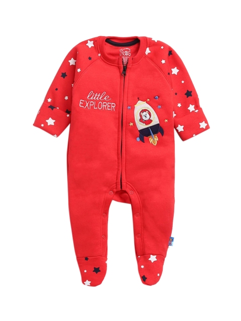 

Hopscotch Kids Red Printed Pure Cotton Bodysuit