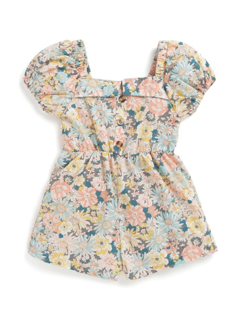 

Hopscotch Girls Yellow & Blue Printed Jumpsuit