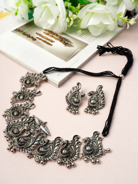 

Urmika Silver-Toned Beaded Jewellery Set