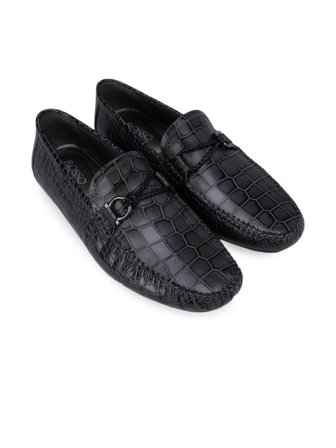 

ROSSO BRUNELLO Men Grey Woven Design Leather Fashion