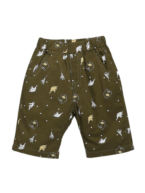 

Hopscotch Boys Green Printed Shorts