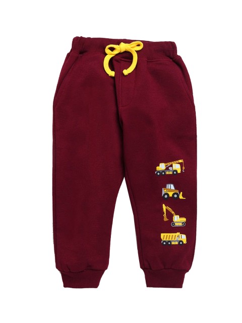 

Hopscotch Boys Maroon Solid Pure Cotton Joggers