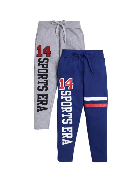 

Hopscotch Boys Pack Of 2 Solid Cotton Track Pants, Navy blue