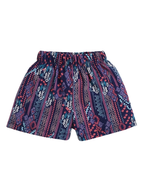 

Hopscotch Girls Multicoloured Printed Shorts, Multi