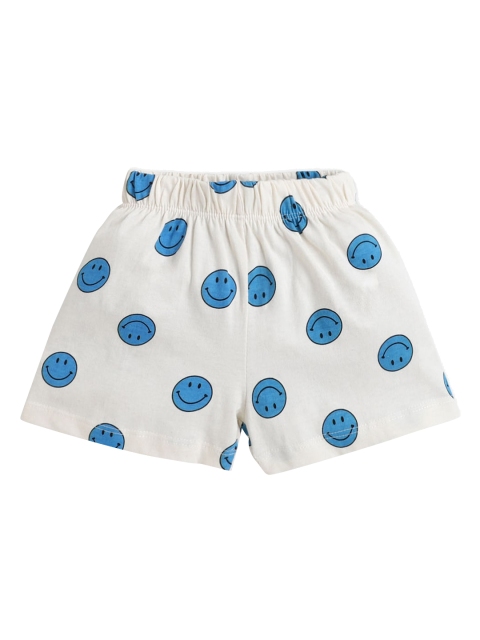 

Hopscotch Girls Off White Conversational Printed Shorts