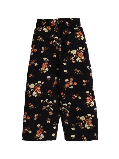 

Hopscotch Girls Black Floral Printed Culottes Trousers