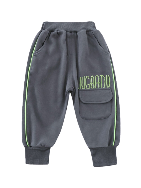 

Hopscotch Boys Grey Solid Joggers