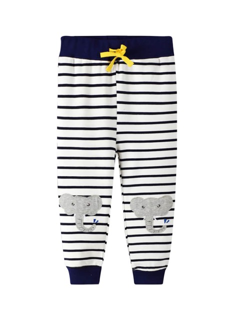 

Hopscotch Boys White & Black Striped Joggers