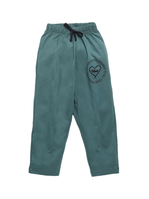 

Hopscotch Girls Green Solid Cotton Track Pants