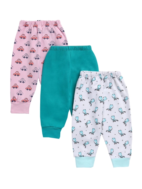 

Hopscotch Girls Pack Of 3 Printed Cotton Joggers, Multi