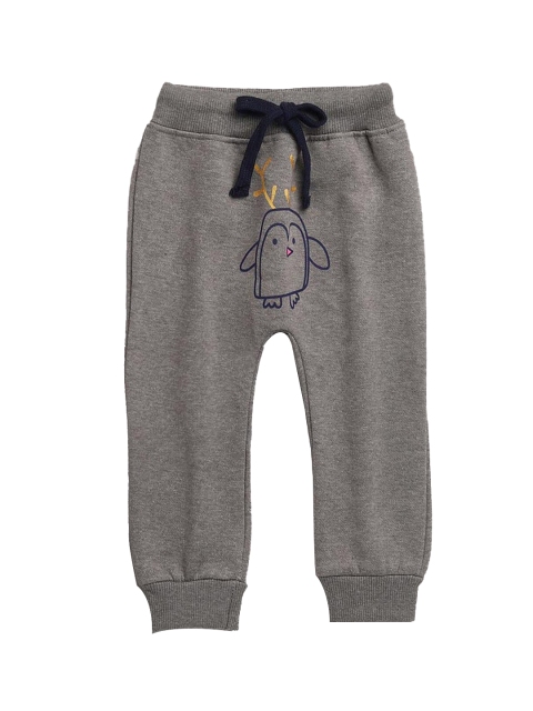 

Hopscotch Boys Grey Solid Joggers