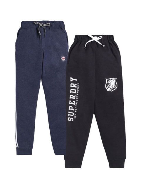 

Hopscotch Boys Set of 2 Solid Cotton Track Pants, Multi