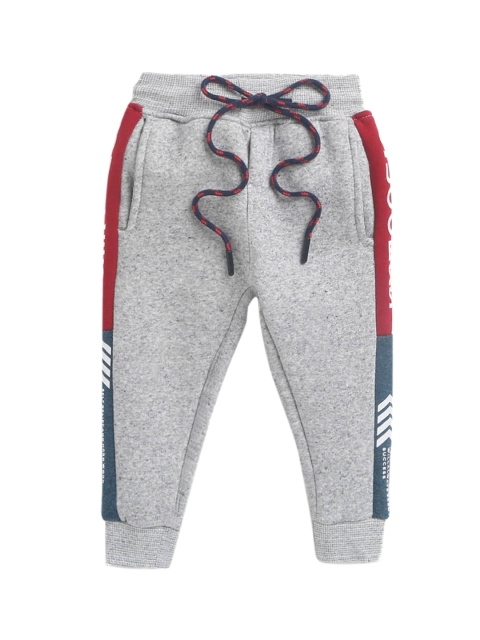 

Hopscotch Boys Grey Typography Printed Joggers