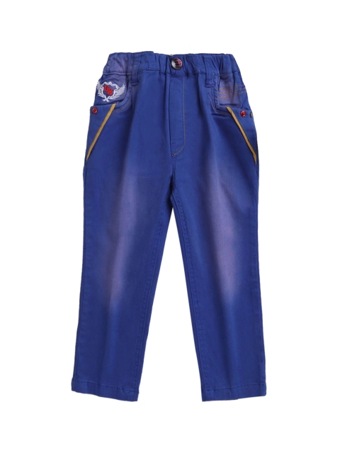 

Hopscotch Boys Navy Blue Low Distress Stretchable Jeans