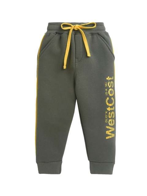 

Hopscotch Boys Olive Typography Printed Joggers