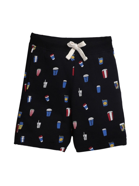 

Hopscotch Boys Black Printed Shorts