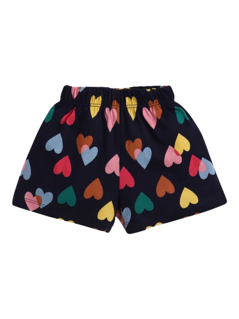 

Hopscotch Girls Navy Blue Printed Shorts