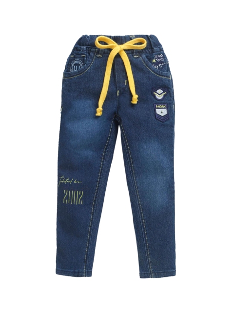 

Hopscotch Boys Blue Light Fade Straight Fit Embellished Jeans