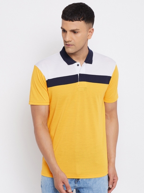 

Parcel Yard Men Yellow Colourblocked Polo Collar T-shirt