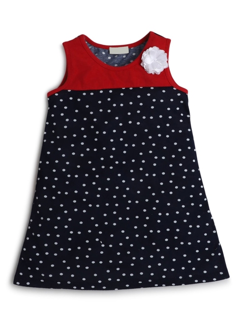 

Hopscotch Kids-Girls Black & Red A-Line Dress