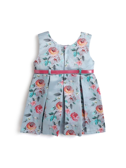 

Hopscotch Kids-Girls Grey Floral A-Line Dress