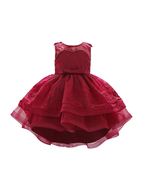 

Hopscotch Maroon A-Line Dress