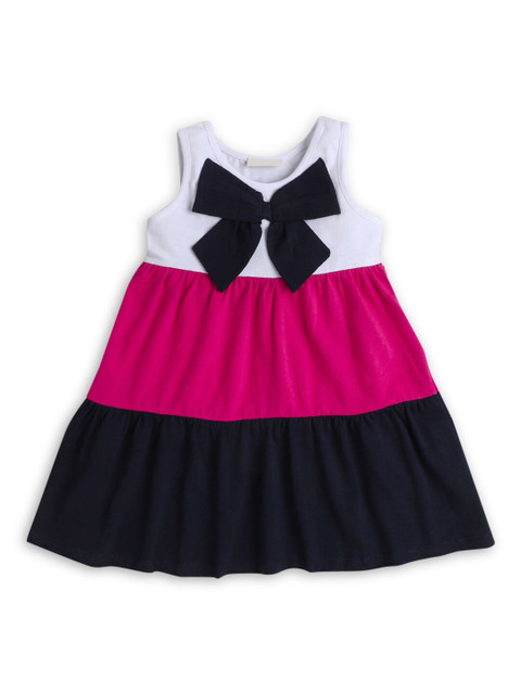 

Hopscotch Kids-Girls Multicoloured Colourblocked Dress, Multi