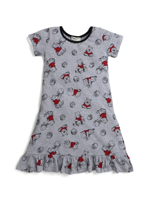 

Hopscotch Girls Grey Printed Cotton Nightdress