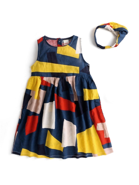 

Hopscotch Girls Multicoloured Colourblocked Dress, Multi