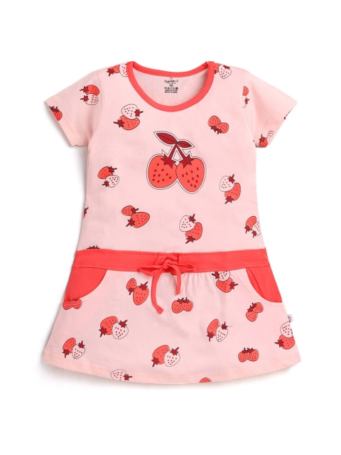 

Hopscotch Peach-Coloured A-Line Dress