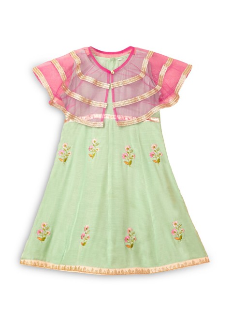 

Hopscotch Green Striped Dress