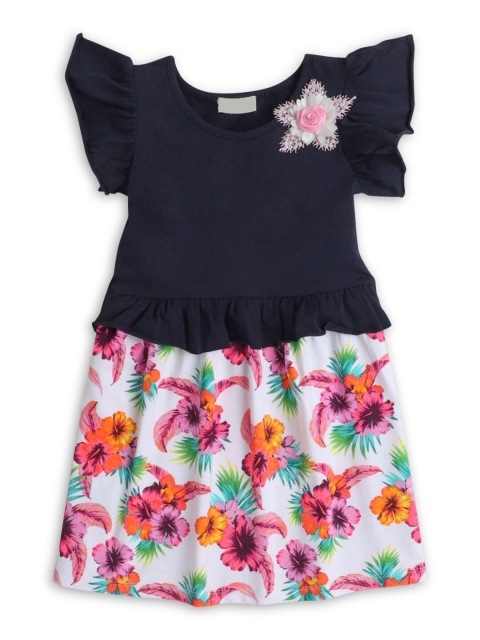 

Hopscotch Kids-Girls Multicoloured Floral Dress, Multi