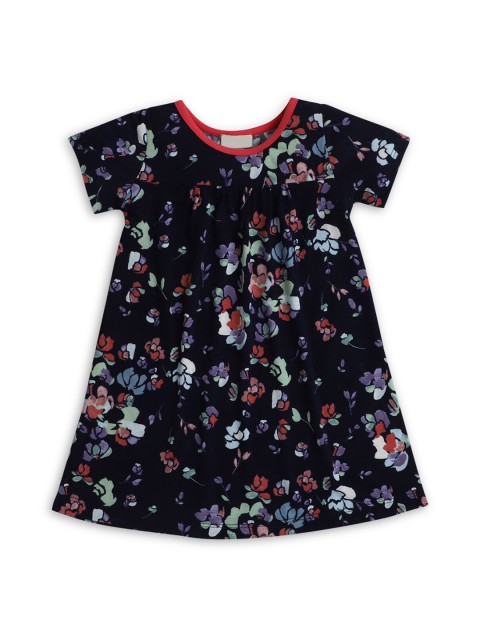 

Hopscotch Kids-Girls Navy Blue Floral Peplum Dress