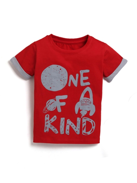 

Hopscotch Boys Red Printed T-shirt