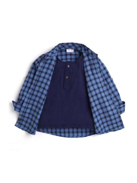 

Hopscotch Boys Blue Buffalo Checks Checked Casual Shirt