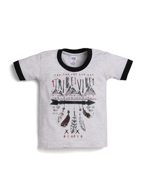 

Hopscotch Boys Grey V-Neck Raw Edge T-shirt
