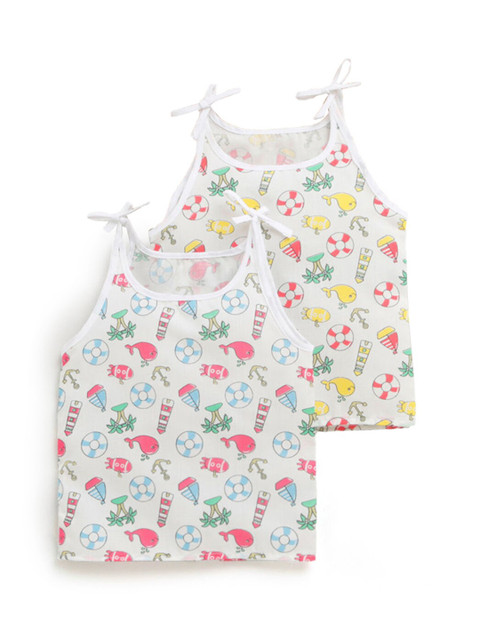 

Hopscotch Kids Multicoloured Floral 2 Printed Applique T-shirt, Multi