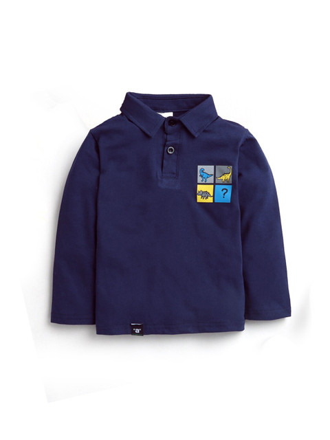 

Hopscotch Boys Navy Blue Polo Collar T-shirt