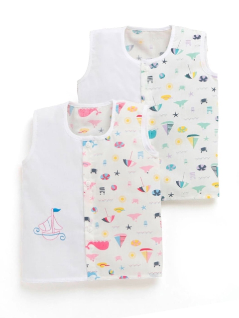 

Hopscotch Kids Multicoloured 2 Printed Henley Neck T-shirt, Multi