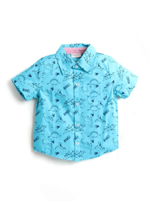 

Hopscotch Boys Blue Printed Casual Shirt