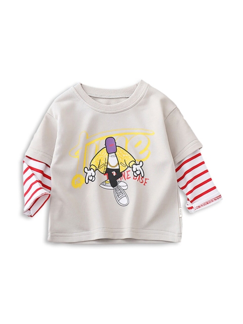 

Hopscotch Boys Cream-Coloured Printed T-shirt
