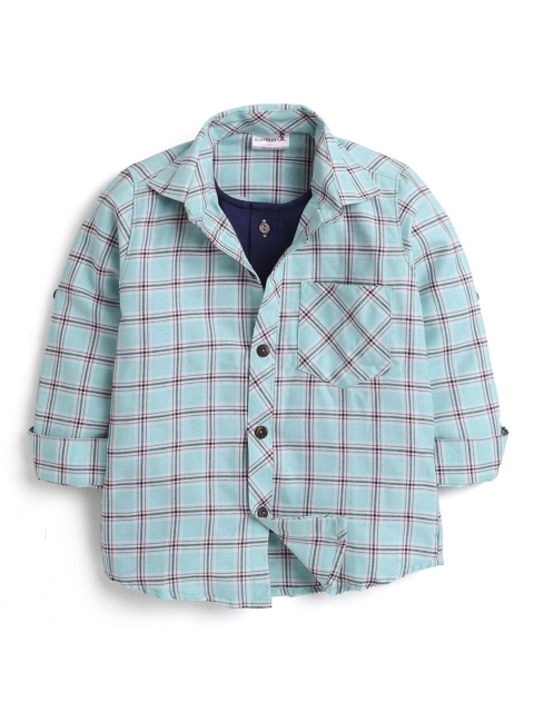 

Hopscotch Boys Green Checked Casual Shirt
