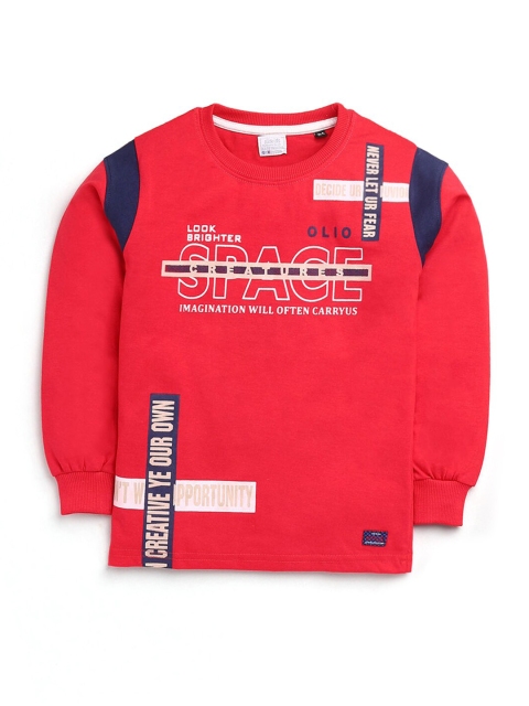 

Hopscotch Kids-Boys Red Raw Edge T-shirt