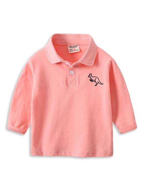 

Hopscotch Boys Pink Polo Collar Applique T-shirt