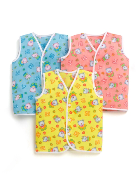

Hopscotch Kids Multicoloured 3 Printed V-Neck Applique T-shirt, Multi