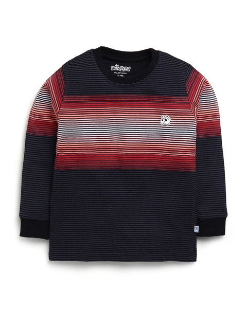 

Hopscotch Kids-Boys Magenta Striped T-shirt