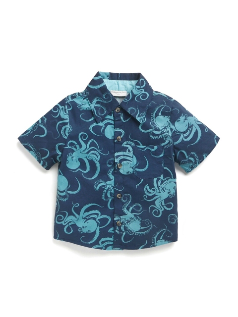 

Hopscotch Boys Blue Printed Casual Shirt