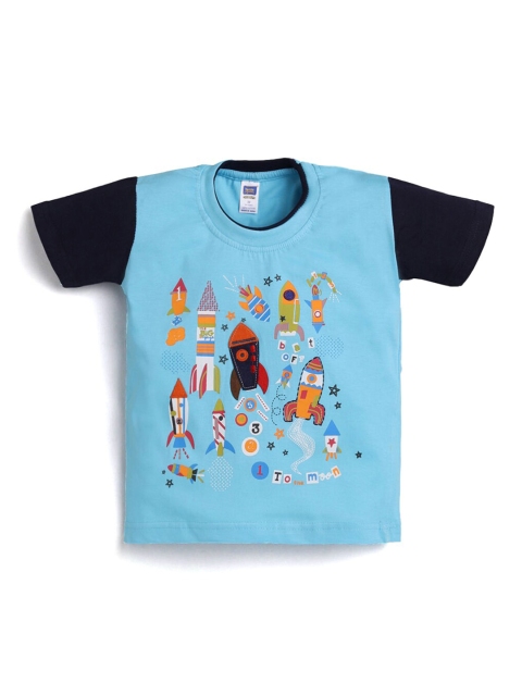 

Hopscotch Boys Blue Printed T-shirt